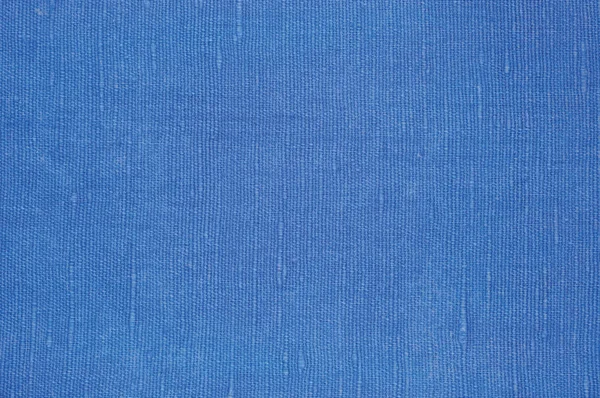 Natural Bright Blue Flax Fiber Linen Texture, Detailed Macro Closeup, Rustic Crumpled Vintage Textured Fabric Burlap Canvas Pattern, Horizontal Rough Background Copy Space — Stock Photo, Image