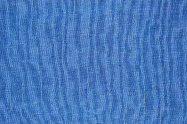 Natural Bright Blue Flax Fiber Linen Texture, Detailed Macro Closeup, Rustic Crumpled Vintage Textured Fabric Burlap Canvas Pattern, Horizontal Rough Background Copy Space