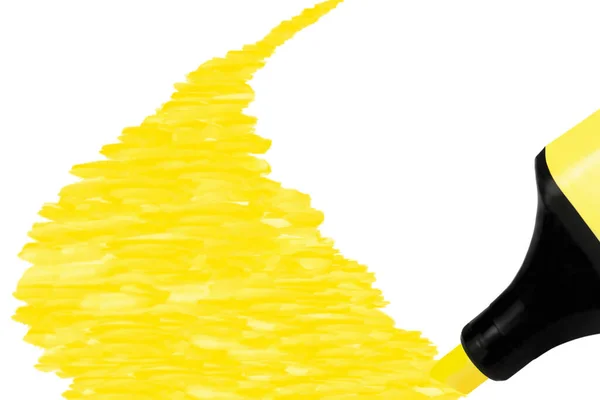 Jasny Elektryczny Fluorescencyjny Neon Żółty Filc Końcówka Marker Malowanie Duże — Zdjęcie stockowe