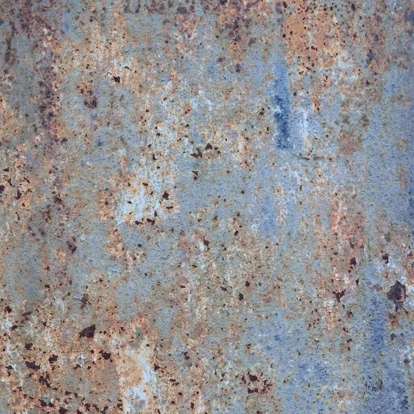 Starý Světle Modrý Malovaný Šedý Rezavý Rustikální Železo Kovové Pozadí — Stock fotografie