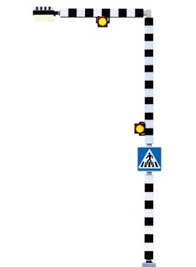 Zebra geçiş işareti yaya uyarı, Belisha işaretleri trafik ışıkları, tabela mavi siyah beyaz tabelasını kutup yazı parlak sarı sokak ışık lamba fener yol Emanet kavramı büyük izole portre