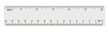 White transparent ruler isolated inches centimeters centimetres millimeters millimetres imperial and metric millimetre distance length units, cm mm marks detailed macro closeup, black numbers plastics clipart