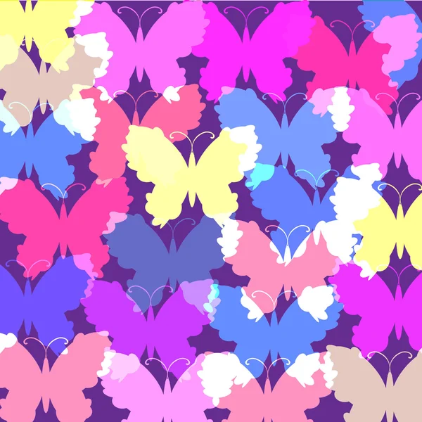 Romantic background made of colorful pastel butterflies — Stock Vector