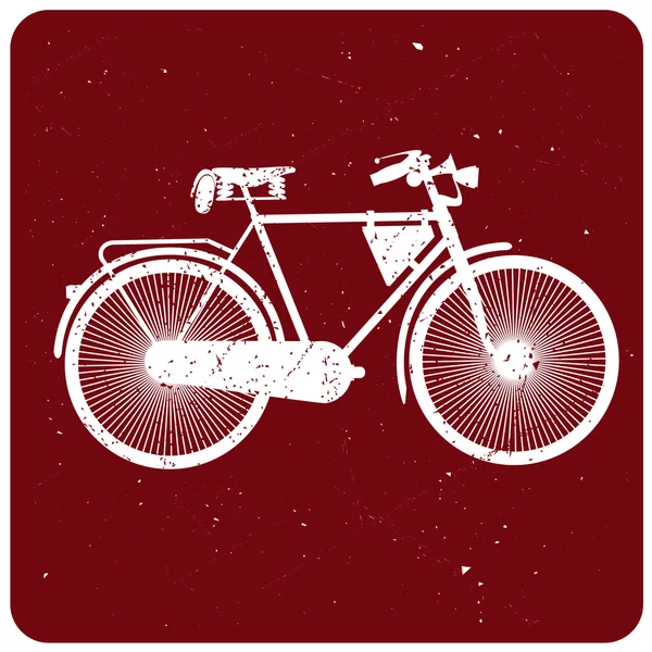 Vectorillustratie van vintage fiets silhouet over krassen — Stockvector