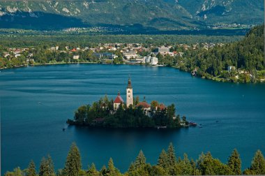 Lake Bled in summer day clipart