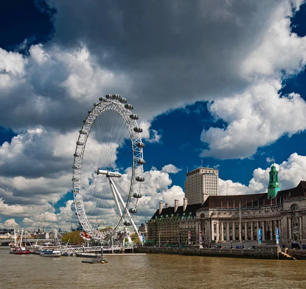 London Eye on the South Bank, Anglia — Fotografie, imagine de stoc