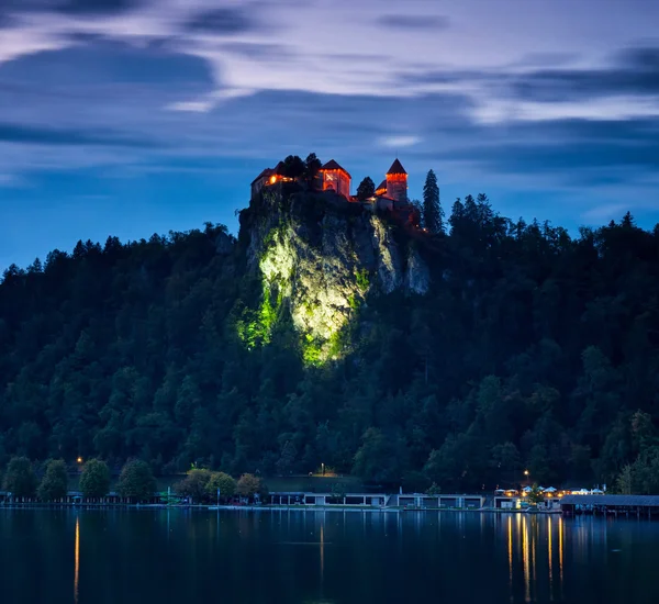 Lake Bled in summer night — Stock Photo, Image