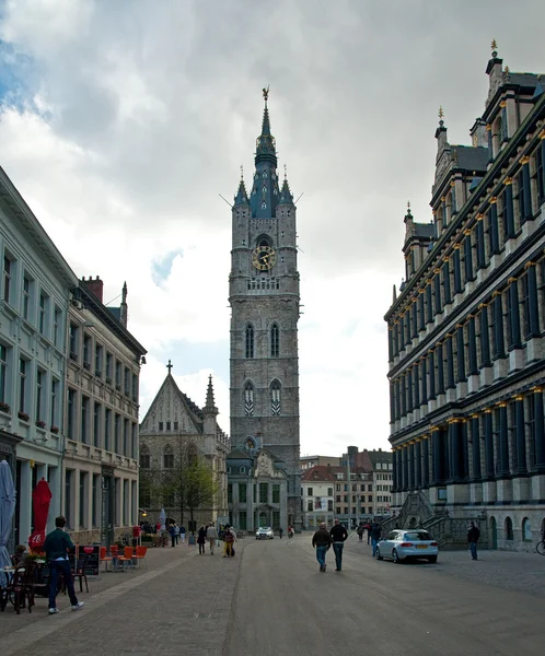 Klokkentoren van het Belfort van Gent — Stockfoto