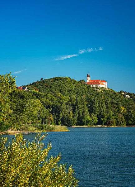 Vista Sobre Famosa Abadia Tihany Lago Balaton Hungria — Fotografia de Stock