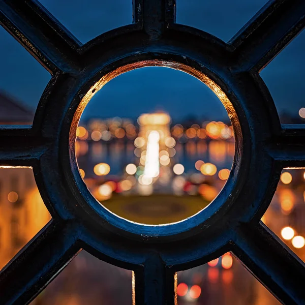 Vista Sobre Ponte Cadeia Noite — Fotografia de Stock