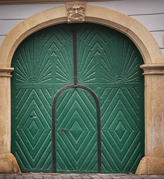 Хорошая Старая Деревянная Дверь Замке Буда Будапеште Венгрия — стоковое фото