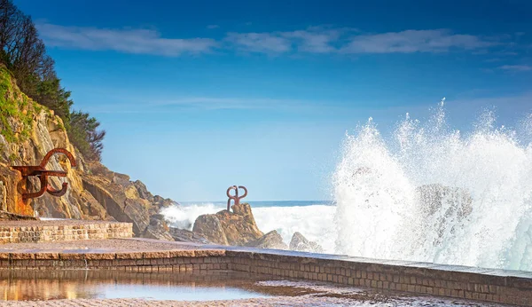 Peine Los Vientos Escultura San Sebastian — Fotografia de Stock