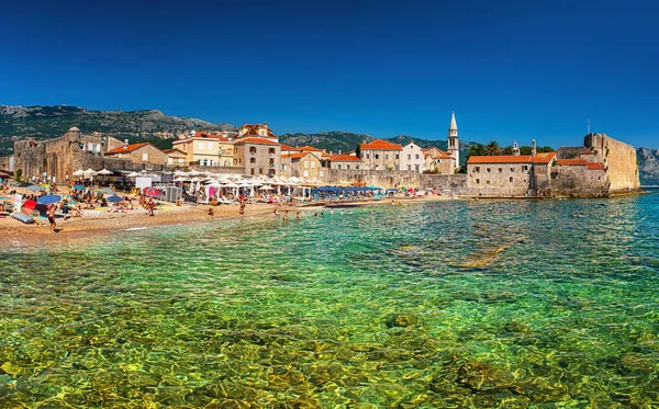 Budva Montenegro Agosto 2019 Vista Del Casco Antiguo Budva Montenegro — Foto de Stock