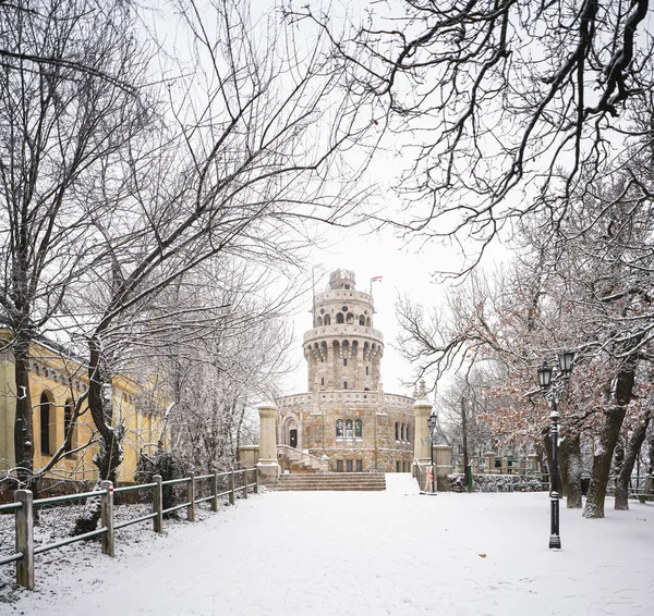 Elizabeth Aussichtspunkt Budapest Ungarn Winter — Stockfoto