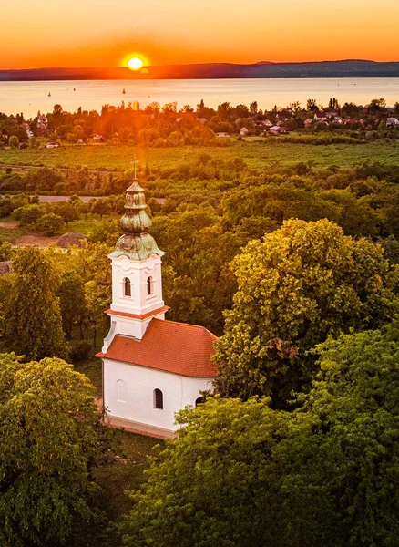 Small Chapel Szantodpuszta Hungary Sunset — Stock Photo, Image