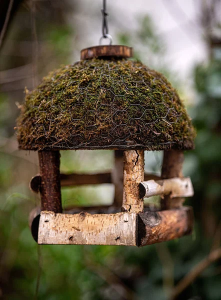 Casa Madera Para Pájaros Jardín — Foto de Stock