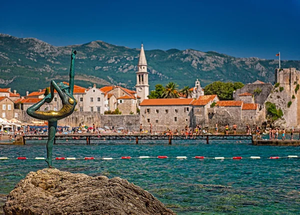 Budva Montenegro August 2019 Kilátás Montenegrói Budva Óvárosára — Stock Fotó