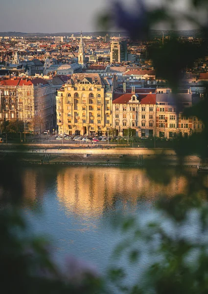 Houses Riverbank Budapest Hungary — Stock Photo, Image