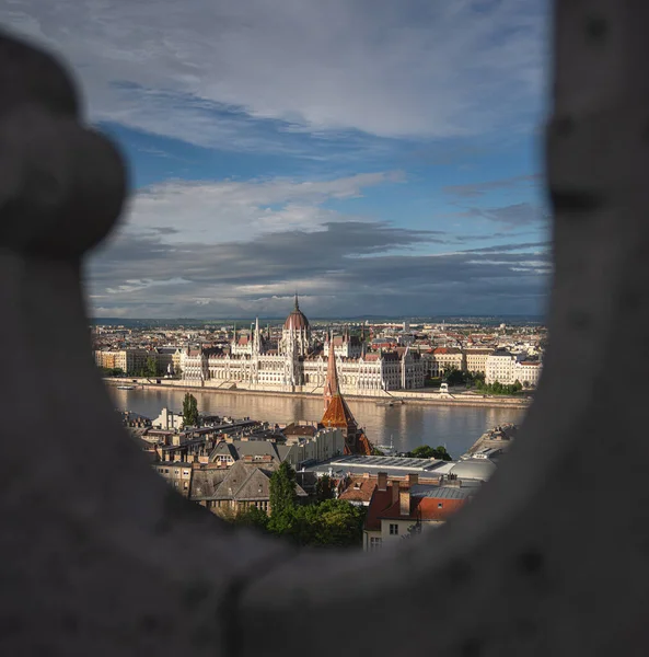 Widok Parlament Węgierski Budapeszt — Zdjęcie stockowe