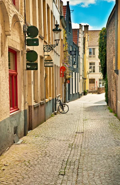 House with plants in Bruges — Stock Photo, Image