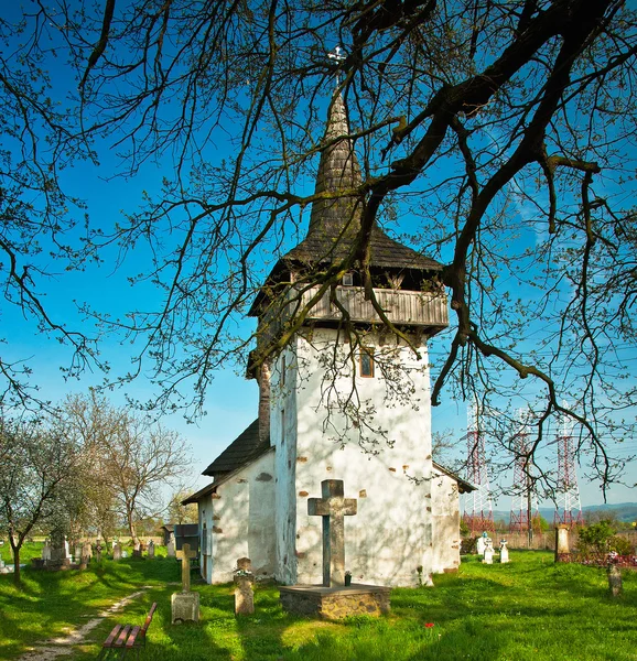 Old church with cementary — Stock Photo, Image