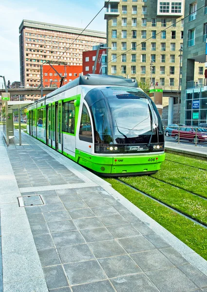 Carril de tranvía en Bilbao —  Fotos de Stock