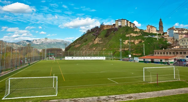 Campo de futebol na montanha — Fotografia de Stock