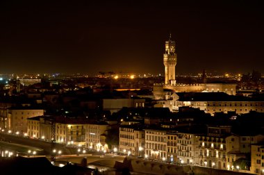 Floransa, İtalya 'da gece manzarası