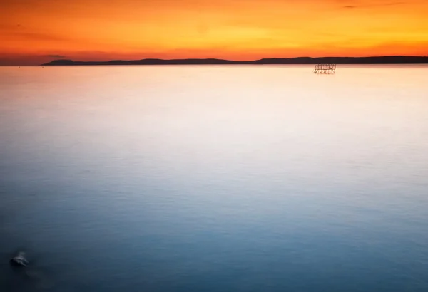 Tramonto colorato a Balaton — Foto Stock