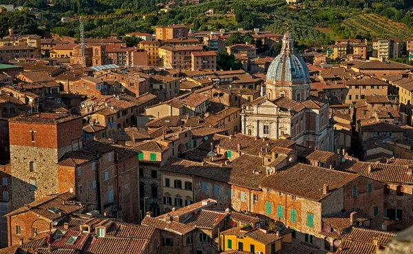 Bonita vista sobre el casco antiguo de Siena —  Fotos de Stock