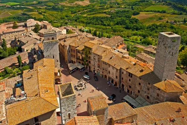 Pěkné domy ve starém městě Siena — Stock fotografie