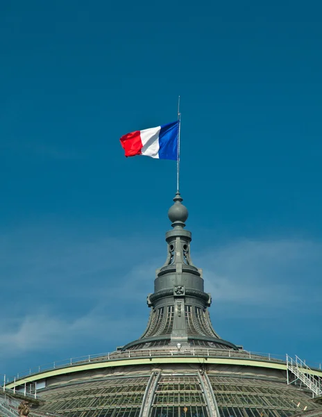 Tetto di edificio con bandiera della Francia — Foto Stock