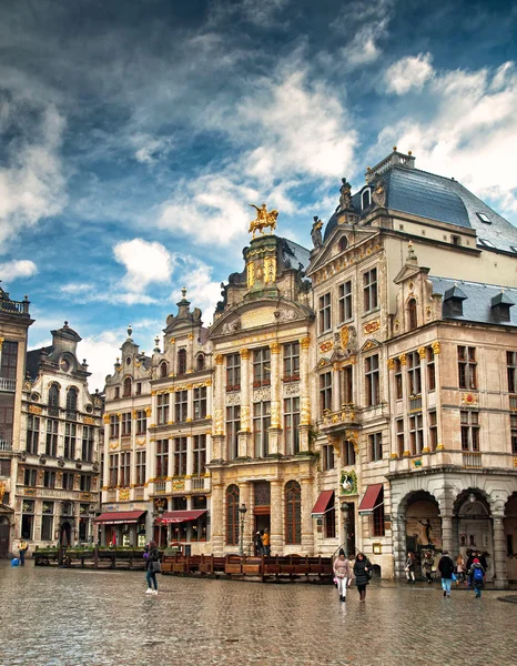 Casas da famosa Grand Place — Fotografia de Stock