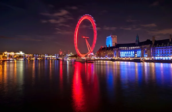 The London Eye di notte, Inghilterra — Foto Stock