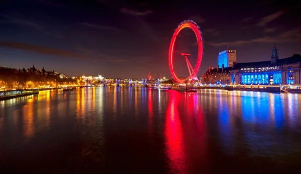 The London Eye di notte, Inghilterra — Foto Stock