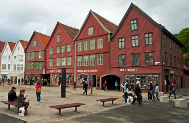 Bergen eski kasaba geleneksel evleri