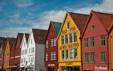 Bergen eski kasaba geleneksel evleri