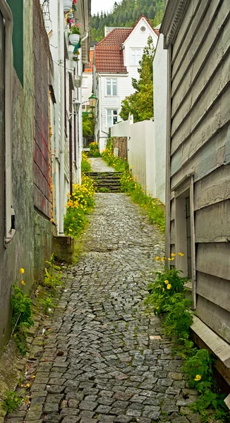 Casas tradicionales en el casco antiguo de Bergen — Foto de Stock