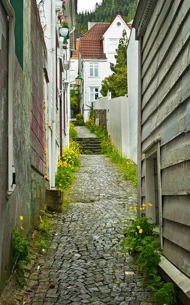 Casas tradicionales en el casco antiguo de Bergen — Foto de Stock