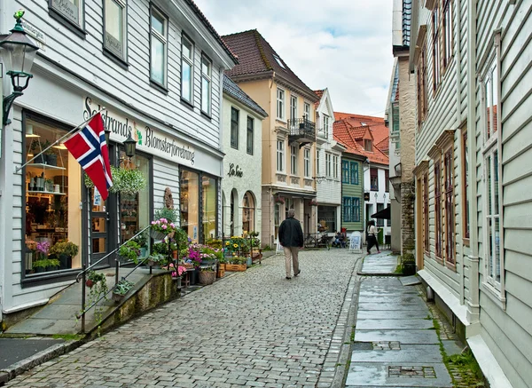 Case tradizionali nel centro storico di Bergen — Foto Stock