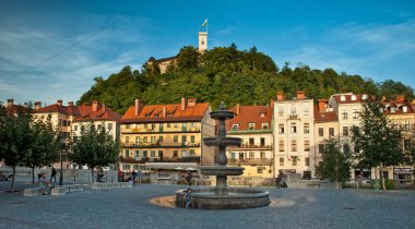 Ljubljana eski kasaba güzel evlerde