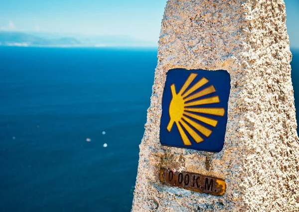 0 km in route to Santiago sign — Stock Photo, Image