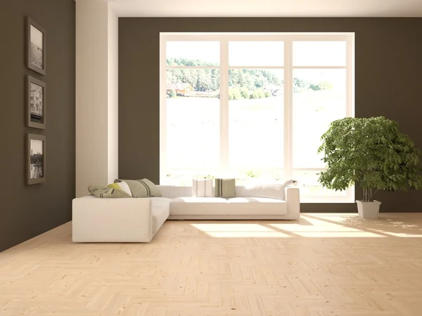 White interior design with furniture — Stock Photo, Image
