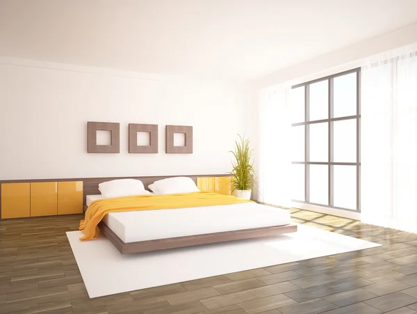 Modern 3d bedroom design — Stock Photo, Image