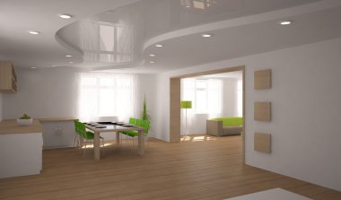 Modern 3d iç tasarım-3d render