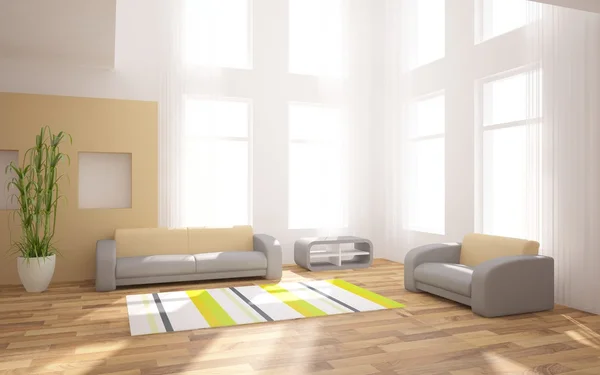 Diseño de interiores 3D moderno-renderizado 3D — Foto de Stock