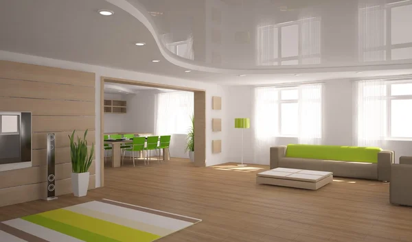 Diseño de interiores 3D moderno-renderizado 3D — Foto de Stock