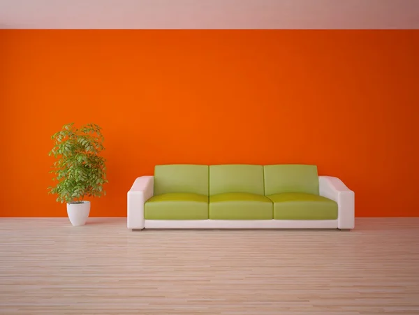 Vermelho interior conceito-3d renderização — Fotografia de Stock