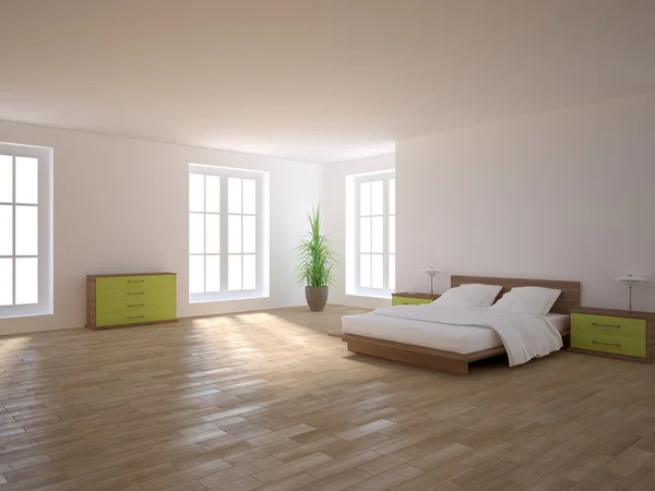 Weißes Interieur für Haus-3D-Rendering — Stockfoto