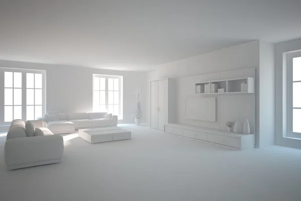 Diseño interior gris-renderizado 3D —  Fotos de Stock